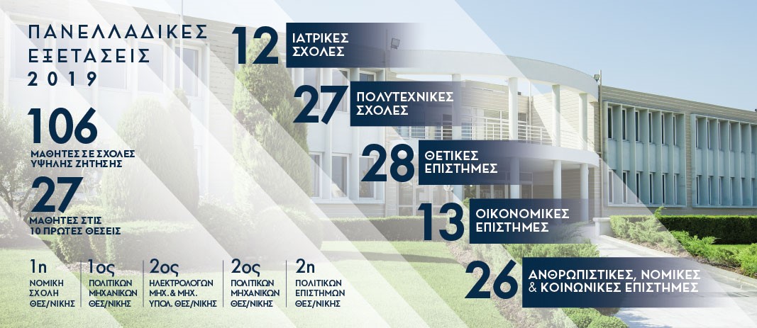 Επιτυχίες 2019 στις Πανελλαδικές εξετάσεις