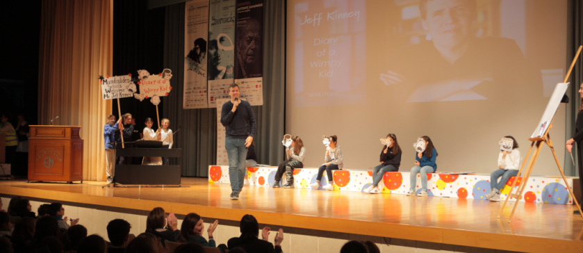 Jeff Kinney at Mandoulides Schools